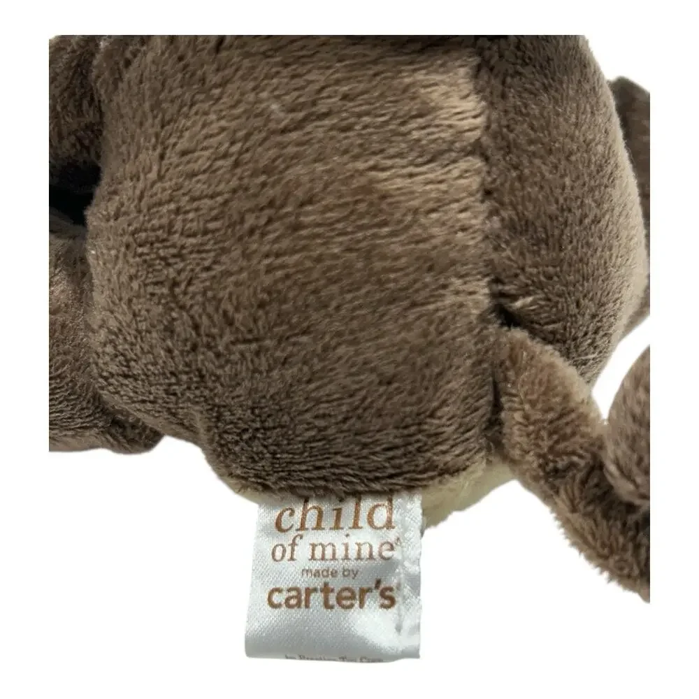 Carter's Child of Mine Monkey Plush Brown Tan Orange Bow Baby Stuffed Animal